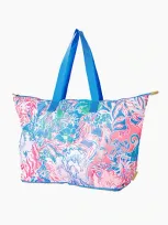 Lilly Pulitzer Women's Getaway Packable Tote Bag In Pink, Shell Me Something Good -  In Multicolor