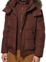 Marc New York Men's Gattaca Faux Fur-trim Down-blend Parka In Oxblood