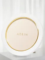 Aerin Piero Leather Round Photo Frame In White