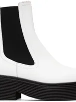 Marni Pebbled-leather Chelsea Boots In 00w01 Lily White