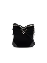 Isabel Marant Tyag Studded Suede Crossbody Bag In Black