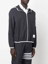 Thom Browne Packable Zip Up Hoodie In Blue