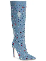 Azalea Wang Chili Pointed Toe Boot In Blue