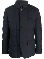 Fay High-neck Quilted Padded Jacket In Blue