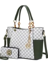 Mkf Collection By Mia K Merlina 2 Pcs Women Tote Handbag With Wallet In White