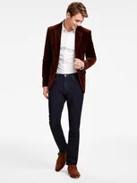 Hugo By  Boss Men's Modern-fit Velvet Dinner Jacket In Chocolate