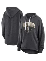 Fanatics Women's  Heather Charcoal Distressed Vegas Golden Knights Lux Lounge Helmet Arch Pullover Ho