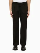 Dolce & Gabbana Wool Jacquard Tailored Trousers In Black