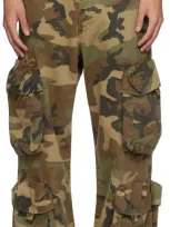 Amiri Camouflage Wide-leg Cargo Jeans In Green Camo