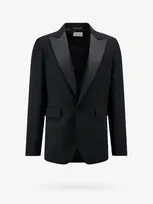 Saint Laurent Oversized Satin-lapel Wool Tuxedo Jacket In Black