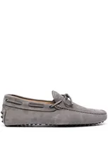 Tod's Gommini Nubuck Driving Shoes In Grey