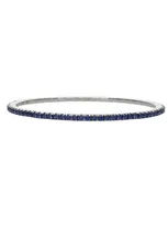 Ex-tensible Round Blue Sapphire Stretch Tennis Bracelet In Wg/sap