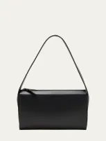 Advene The Edge Zip Leather Shoulder Bag In Black