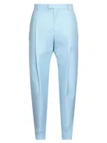 Alexander Mcqueen Man Pants Sky Blue Size 36 Cotton