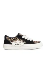 Amiri Sunset Leopard-print Panelled Nubuck Sneakers In Black