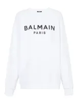 Balmain Black Sweatshirts Man Sweatshirt White Size Xl Cotton