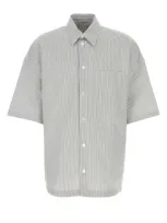 Bottega Veneta Man Embroidered Poplin Shirt In Multicolor