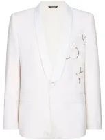 Dolce & Gabbana Floral-appliqué Single-breasted Blazer In Multi