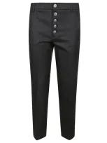 Dondup Nima Pantalone Bull Denim In Black