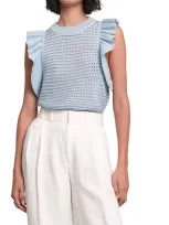 Eleven Six Viola Sleeveless Knit Top In Sky Blue