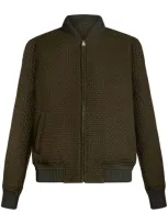 Etro Zip-up Wool Bomber Jacket In 绿色