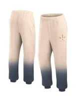 Fanatics Women's  Tan, Navy Distressed Houston Astros Luxe Ombre Lounge Pants In Tan,navy