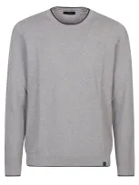 Fay Round Neck Sweater In S Grigio/blu Royale