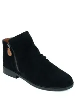 Gentle Souls By Kenneth Cole Emma Ankle Bootie In Black Suede