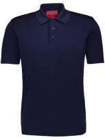 Gucci Mens Ink Green Red Web-stripe Regular-fit Wool Polo Shirt In Navy