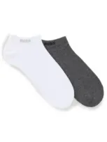 Hugo Boss Two-pack Of Ankle Socks In Grey