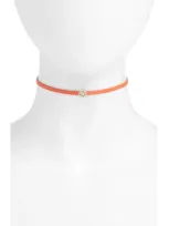 Knotty Charm Choker In Orange/gold Chain