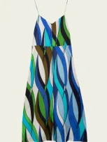 La Prestic Ouiston Petula Dress In Mix Fantastique Bleu In Blue