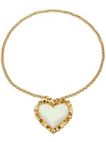 Lele Sadoughi Sweetheart Pendant Necklace In White/gold