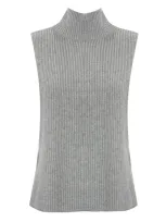 Max Mara Sabbia Cashmere Knitted Vest In Gold