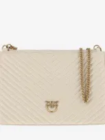 Pinko Classic Flat Chevron Clutch In White