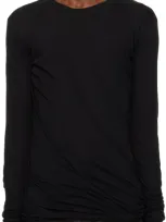 Rick Owens Double Long Sleeve T-shirt In 09 Black