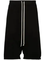 Rick Owens Drkshdw Drop-crotch Cotton Shorts In Black