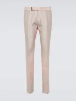 Tom Ford Atticus Ll Wool And Silk Suit Pants In Pink