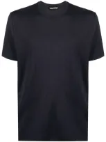 Tom Ford Mélange-effect Lyocell-blend T-shirt In Blu