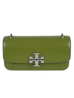 Tory Burch Convertible Eleanor Foldover Top Small Shoulder Bag In Green