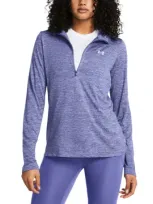 Under Armour Women's Twist Tech Half-zip Logo Top In Starlight,celeste