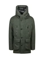 Woolrich Wool Arctic Parka In Green Windowpane