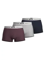 Hugo Boss Assorted 3-pack Cotton Stretch Jersey Boxer Briefs In Grey Multi