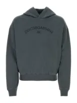 Dolce & Gabbana Charcoal Cotton Sweatshirt In Gray