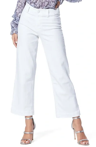 Paige Nellie Cropped Raw-edge Culottes In Crisp White