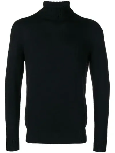 Drumohr Roll-neck Cashmere Jumper In Black