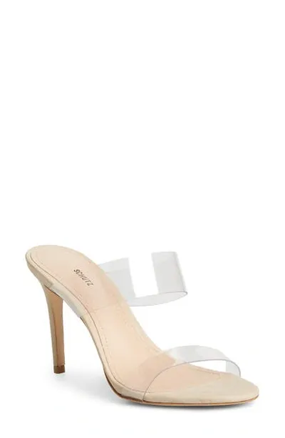 Schutz Ariella Strappy See-through Vinyl Slide High-heel Sandals In Vinil