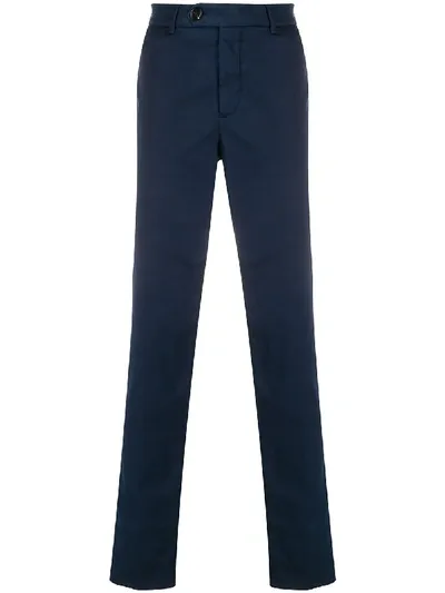 Brunello Cucinelli Mid-rise Slim Fit Chinos In Blue