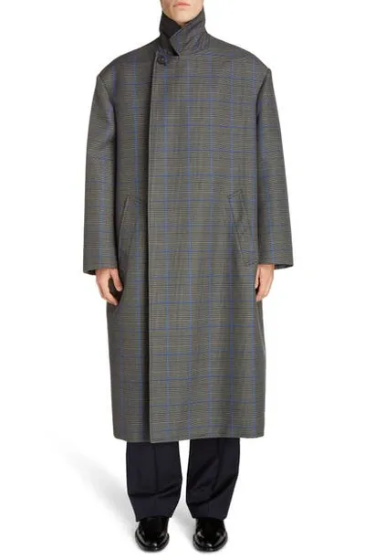 Balenciaga Oversized Long Cotton Blend Coat In Grey