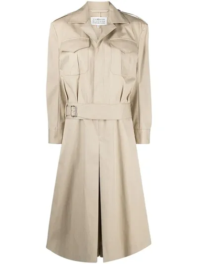 Maison Margiela Cotton Trench Culotte Jumpsuit In Neutral